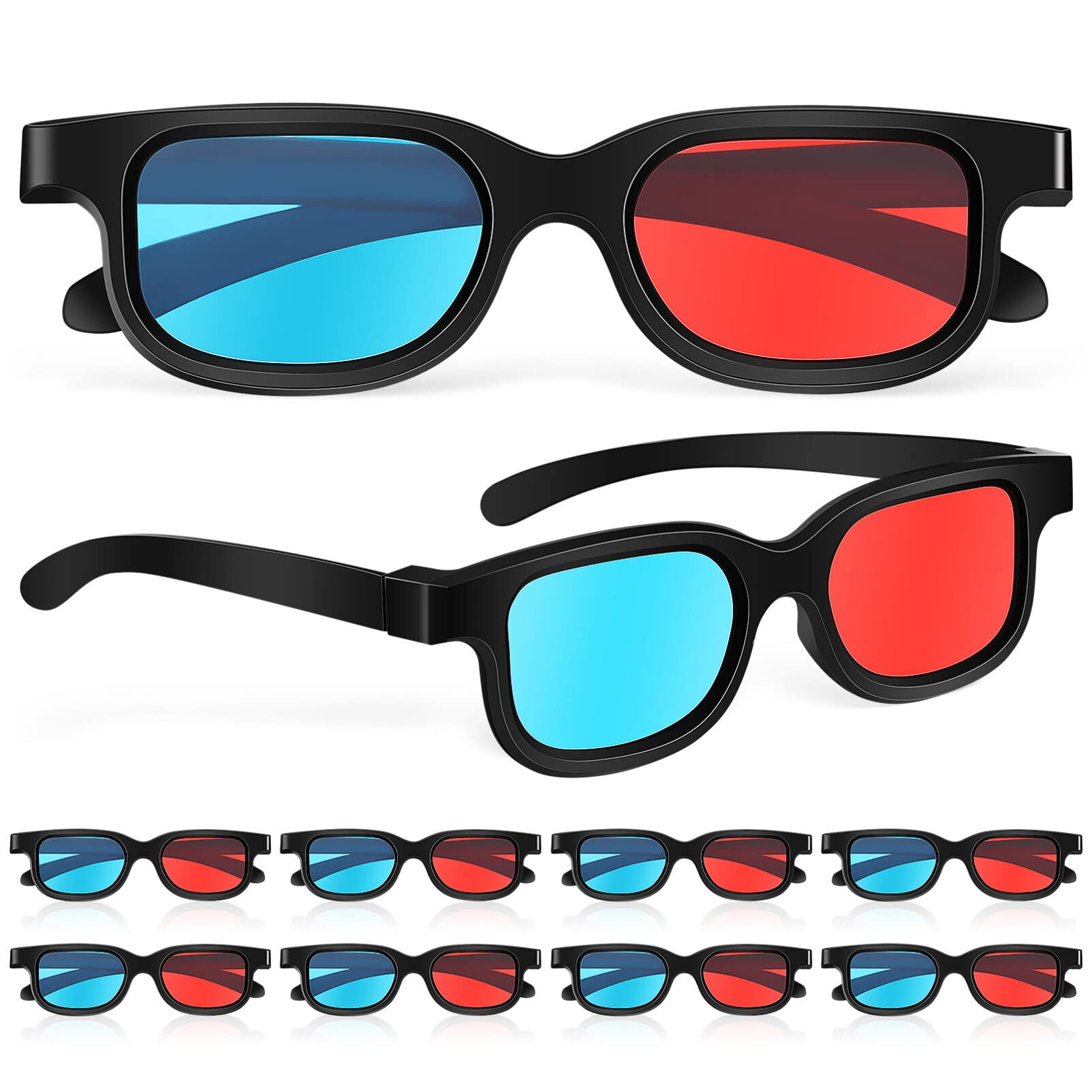 Peacoco 10 Pcs 3D Viewing Glasses 3D Movie Game Glasses Red-Blue 3D Glasses for TV Cinema Films Peacoco 10 Pcs 3D Viewing Glasses 3D Movie Game Glasses Red-Blue 3D Glasses for TV Cinema Films