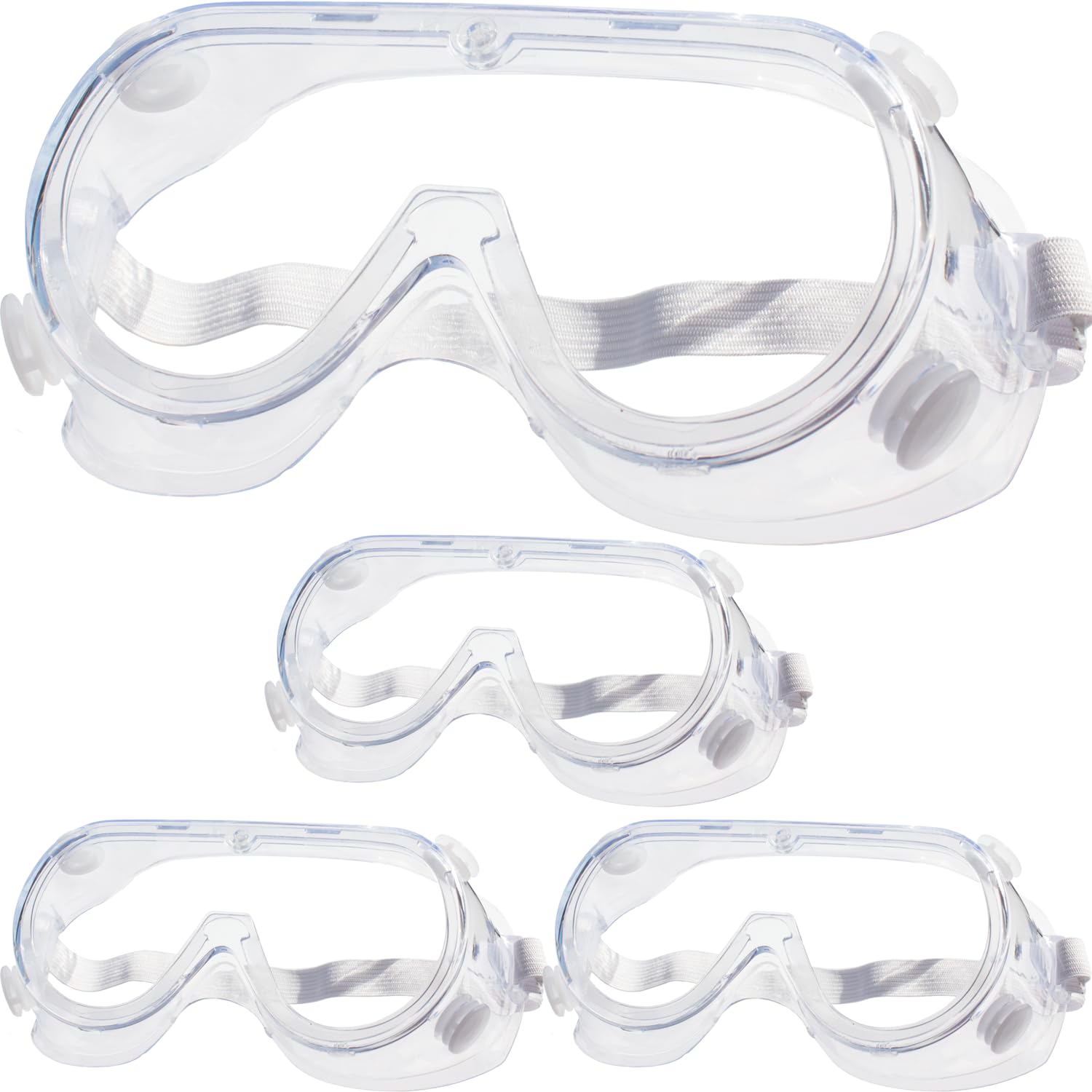 Peacoco 4 Pack Protective Safety Goggle for lab chemistry soft lightweight goggles over prescription glasses Anti-Fog worker construction Eye protection Science Onion Cutting and More White Peacoco 4 Pack Protective Safety Goggle for lab chemistry soft lightweight goggles over prescription glasses Anti-Fog worker construction Eye protection Science Onion Cutting and More White
